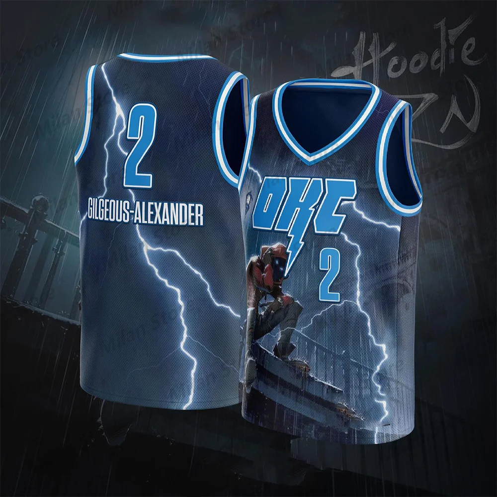 Детская Майка Унисекс Для Баскетбола Oklahoma «thunder X City Edition» С Спортивной Одеждой Alexander Number 2