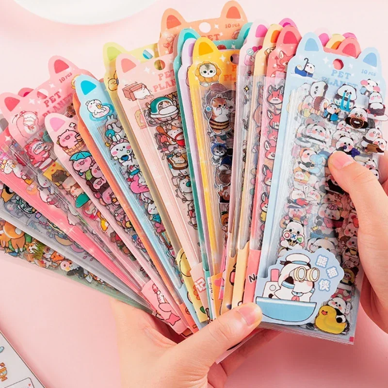 【セール中】女の子、自転車デカール、カエルの学生、漫画の文房具、ペット日記、ノート、かわいい、ギフト、150枚のカード用のkawaiiスクラブッキングステッカー