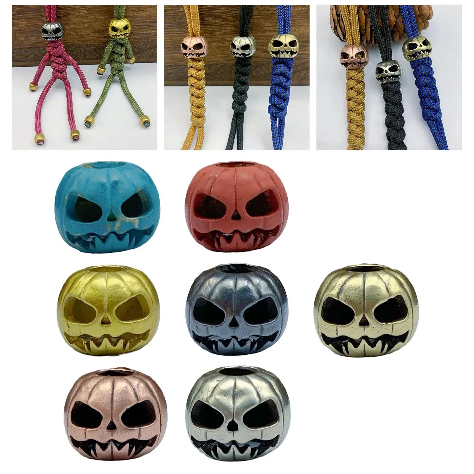 Metal Halloween Charms Pumpkin Skull Pendant Beads for DIY Bracelet Necklace Lanyard Paracord Jewelry Making Accessories view 4