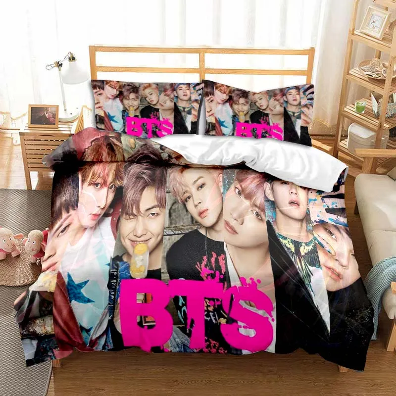 Imagem -02 - Kpop Star Boy Grupo Bedding Grupo Music Band Toda a Temporada Twin Bedding Grupo Comforter Bed Duvet Cover Double King Bedding Piece