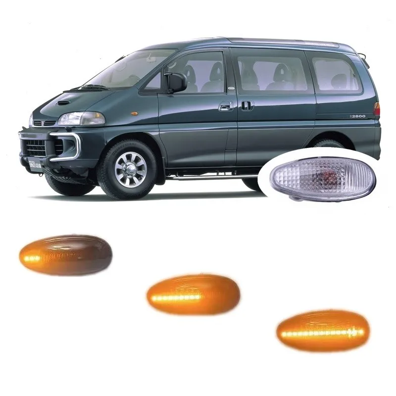 for Mitsubishi Delica Space Gear L400 VAN PA PB PC PD 1994 - 2001 Dynamic LED Indicator Side Marker Signal Light