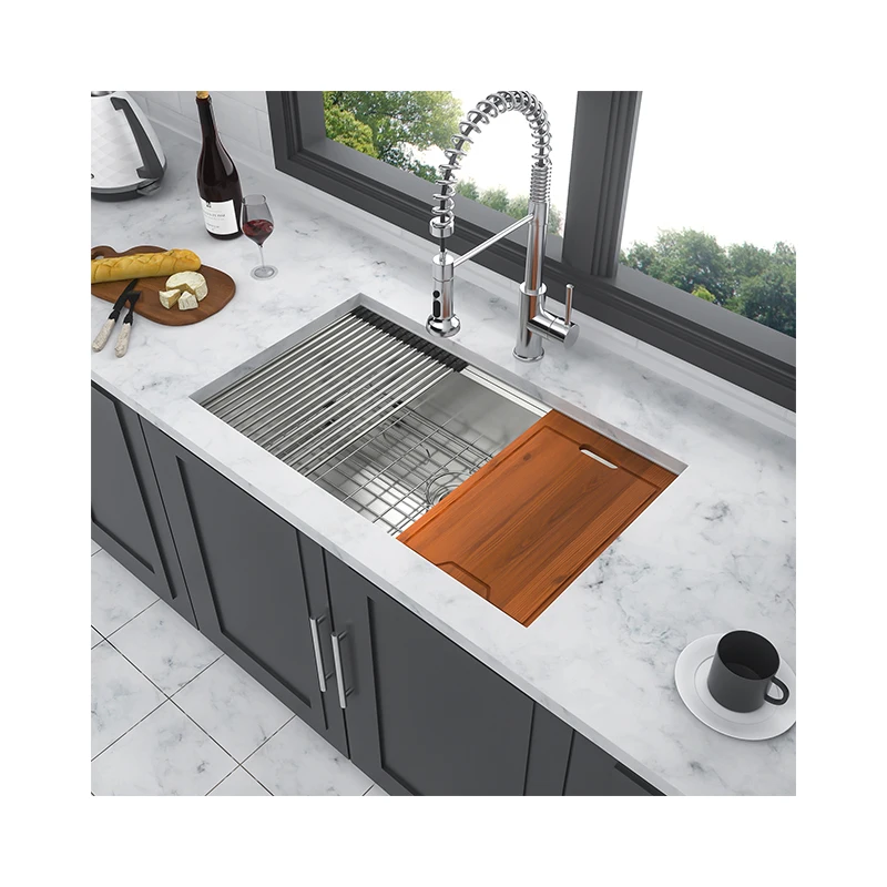 

Kitchen Spring Faucet Sink Stainless Steel Pull-out Spray Gun Shower Rotatable Faucet Sink