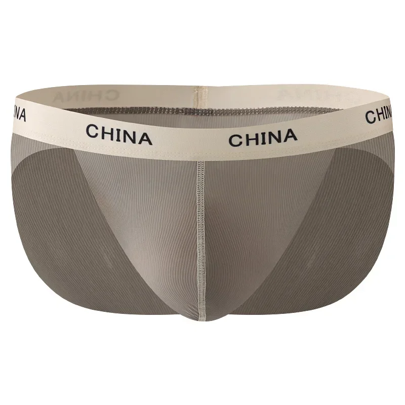 

Ice Silk Briefs Men Soft Underwear Sexy See Through Bulge Pouch Panties Male Ultra Thin Underpants