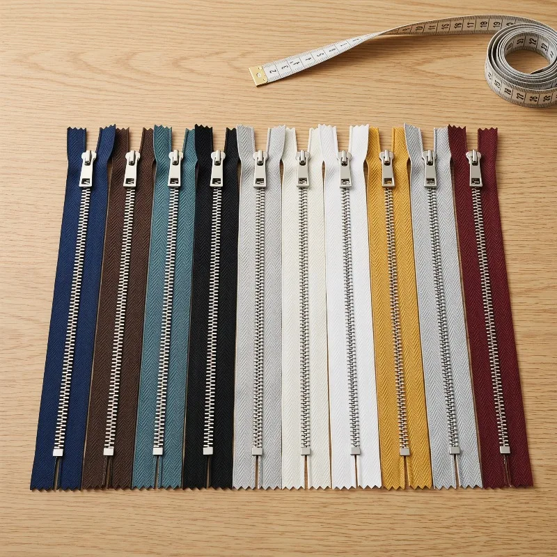 4pcs 3# Silver Teeth Closed End Metal Zipper Smooth Alloy Y Tooth for Bags Purses Sewing Supplies 18cm 23cm Durable