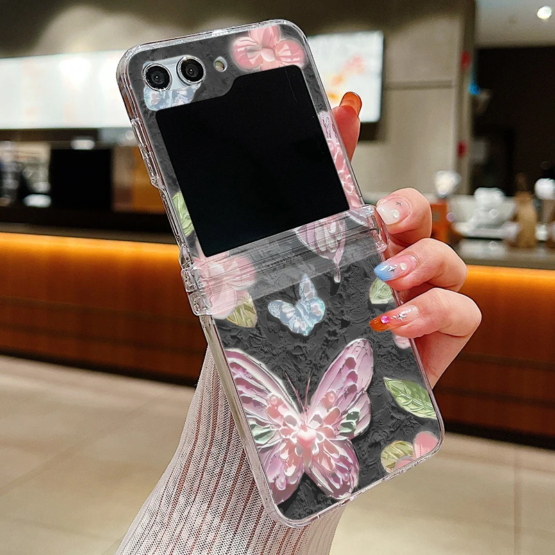 Transparente Hartschalen-Handyhülle mit Schmetterlingsdruck für Samsung Galaxy Z Flip8 Flip6 Flip7 FE Flip 8 7 6 5 4 3 5G Stoßfeste Durchsichtige Schutzhülle – Detail 12