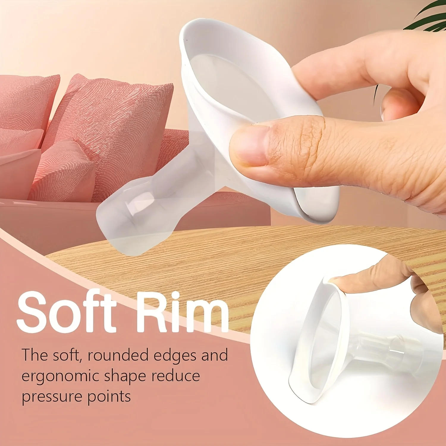 2 Stück weiche Randflansche mit 106 Grad breiterem Öffnungswinkel für Medela-Milchpumpe, PersonalFit, Freestyle, Maxflow, Freestyle – Detail 2