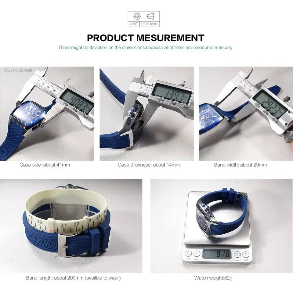 Calendar Function MINI FOCUS New Quartz Watch Date 24 Hours Display Sports Watches Wristwatches MF0628G Rectangular Mirror
