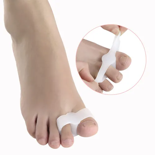 Imagen 1 del producto RHJB 2 uds = 1 par SEBS doble anillo divisor de dedos separador de dedos superpuestos Corrector de Hallux Valgus separador de dedos herramientas para el cuidado de la piel