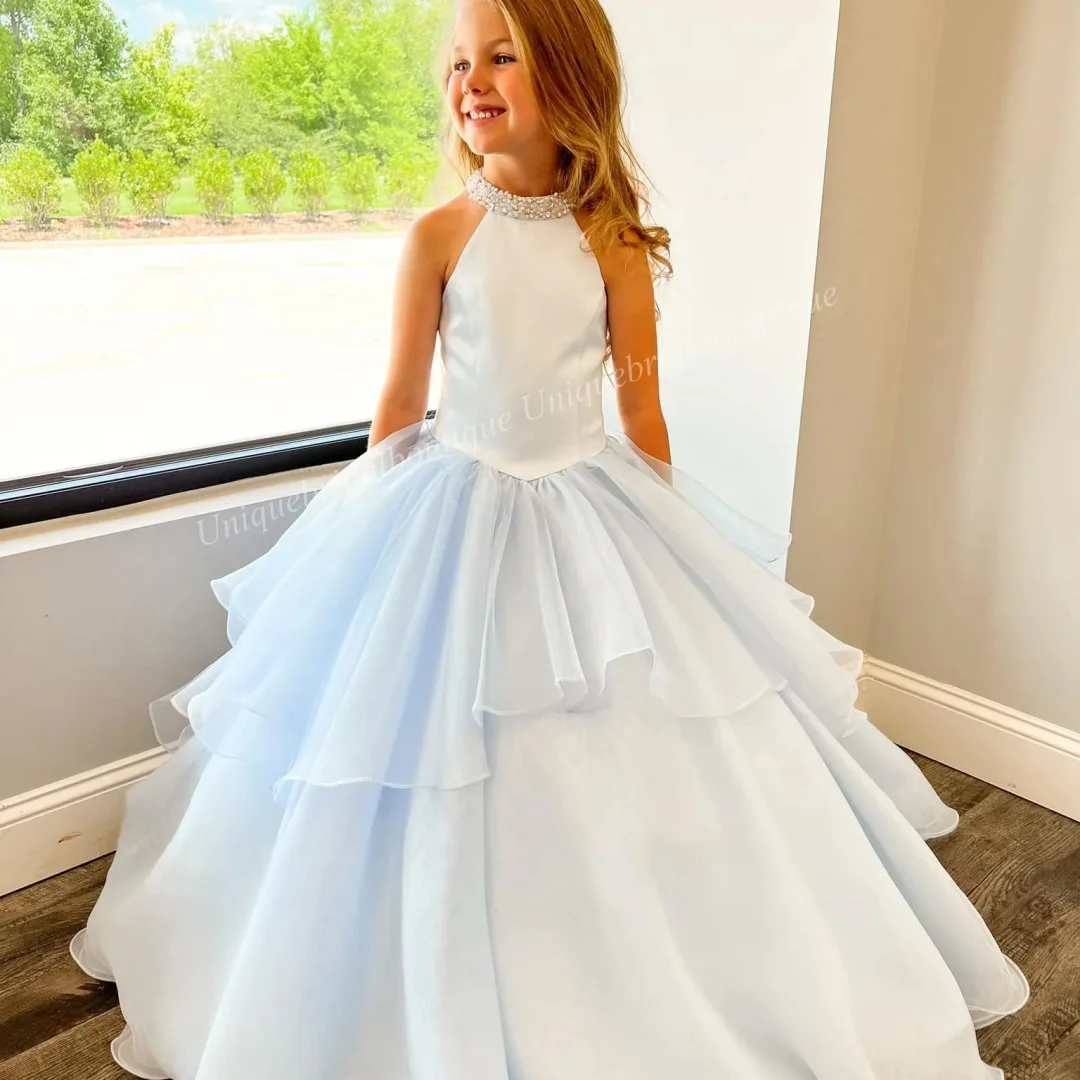 

Платье с цветочным узором для девочек, пышное платье для девочек, сетчатое блестящее шифоновое платье с блестками для маленьких детей, торжественное праздничное платье на день рождения для малышей