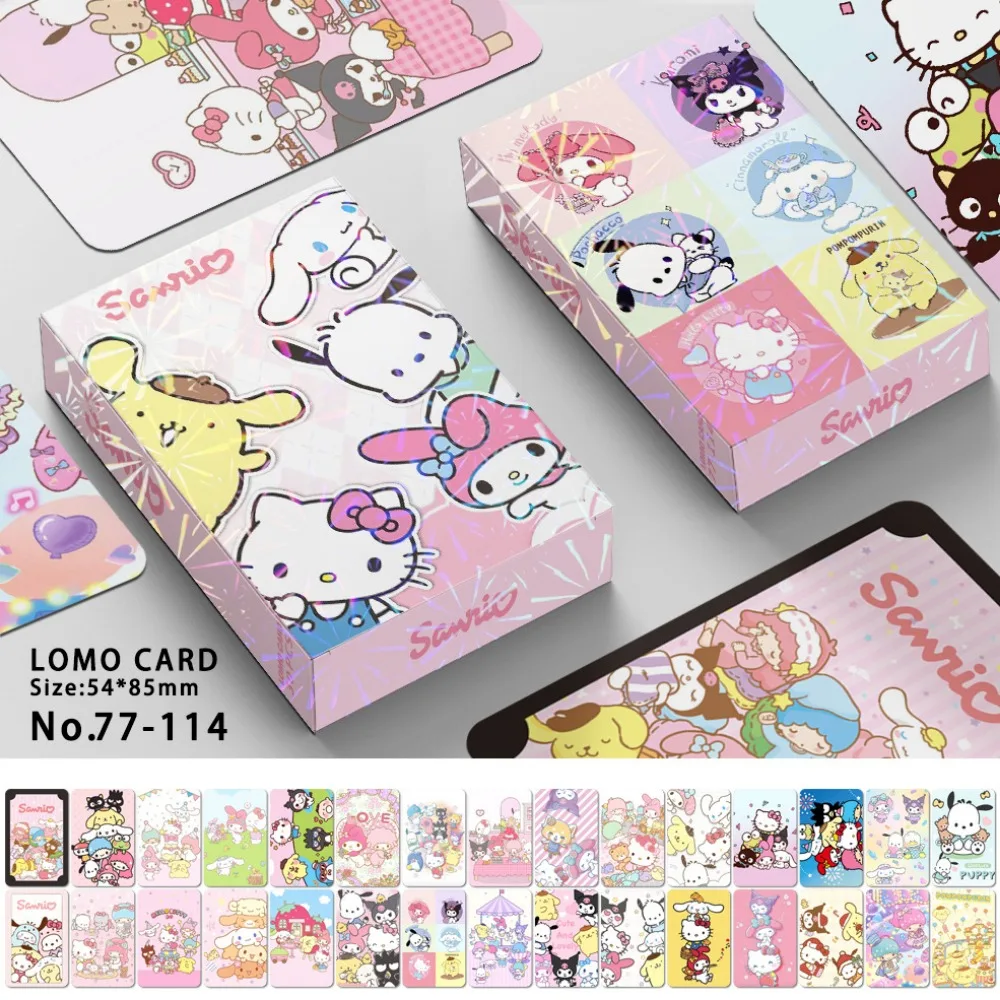 30pcs Sanrio Kuromi HelloKitty Lomo Cards Photocard Double Sided Anime Print Lumine Album Photo Card Collection Postcards Gifts