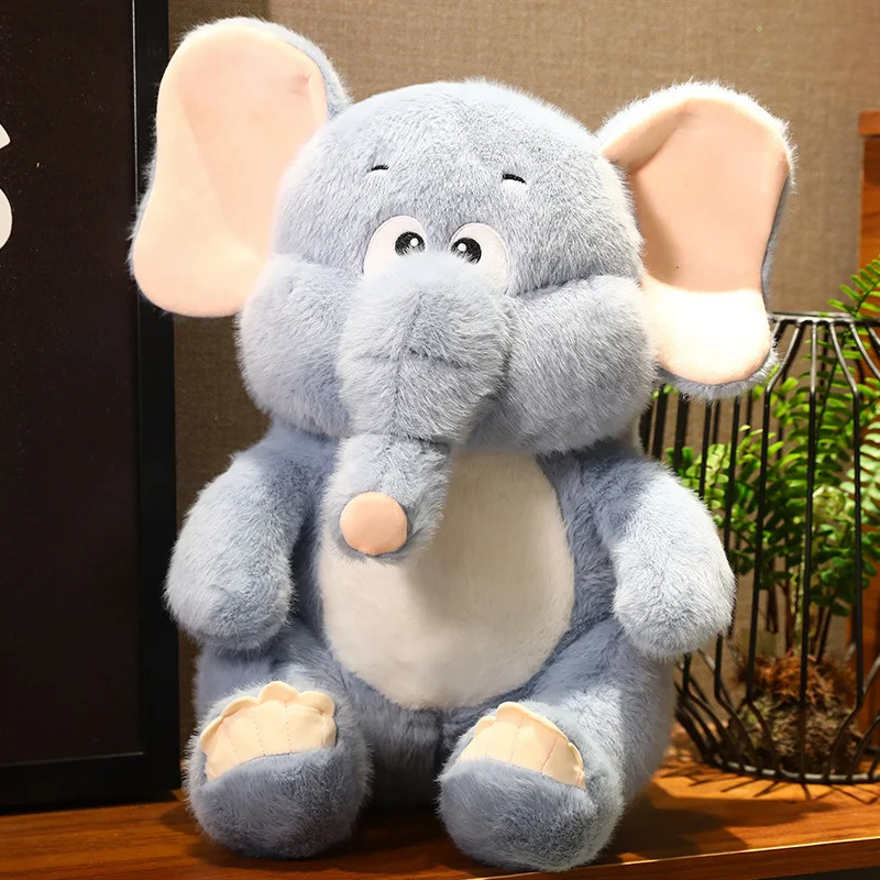 22/30/43cm Kawaii Blue Elephant Plush Toy Sit Up Blue Elephant Animal Plush Toy Throw Pillow Is The Best Gift For Children