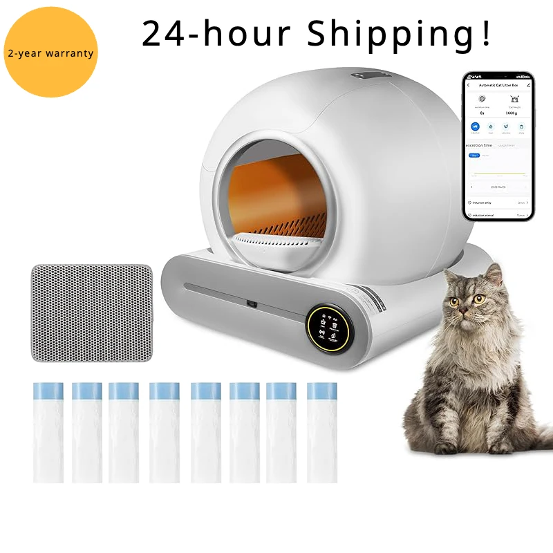 Tonepie Smart Cat Toilet Litter Tray Automatic Cat Litter Box Self Cleaning App Large 65L Arenero Para Gato Ship From EU/USA