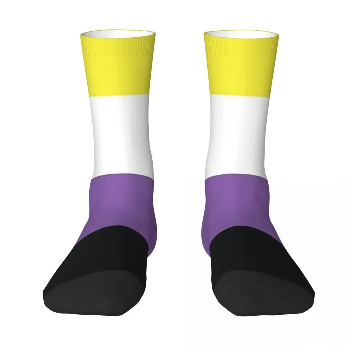 Non-Binary Pride Flag Socks Harajuku High Quality Stockings All Season Long Socks Accessories for Man's Woman's Gifts