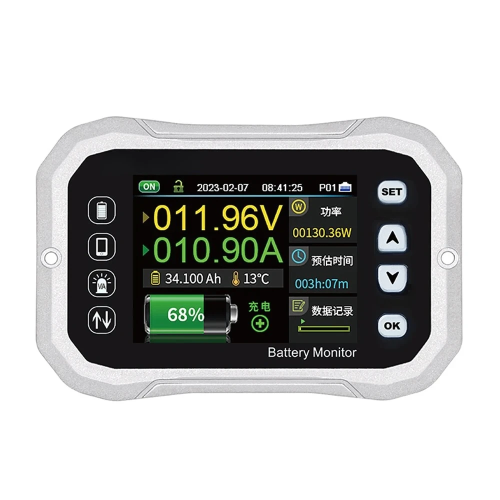 Монитор батареи Bluetooth KG140F DC 0-120 В 100 А 400 А Тестер батареи Напряжение Ток VA Измеритель батареи Кулоновый индикатор емкости