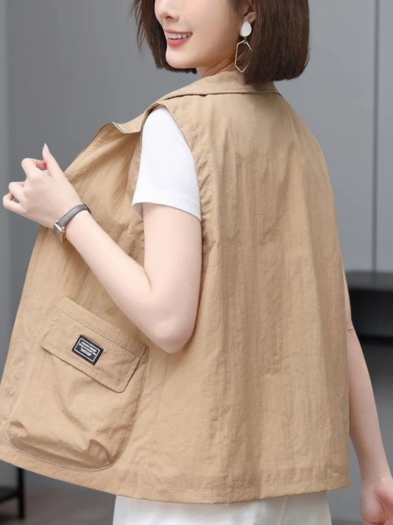 Spring Summer 2026 New Style Women's Loose Casual Lightweight Short Length Sun Protection Outerwear Vest Fashionable And Stylish