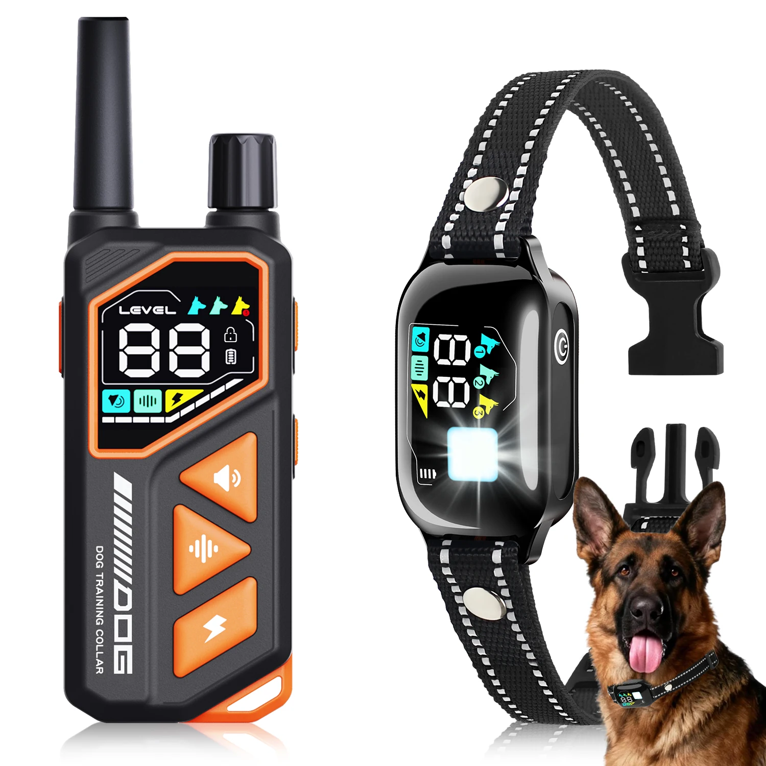 Dog Shock Collar 3300FT Dog Training Collar with Remote  4 Modes & Safety Lock , Rechargeable E-Collar For Medium Large Dogs