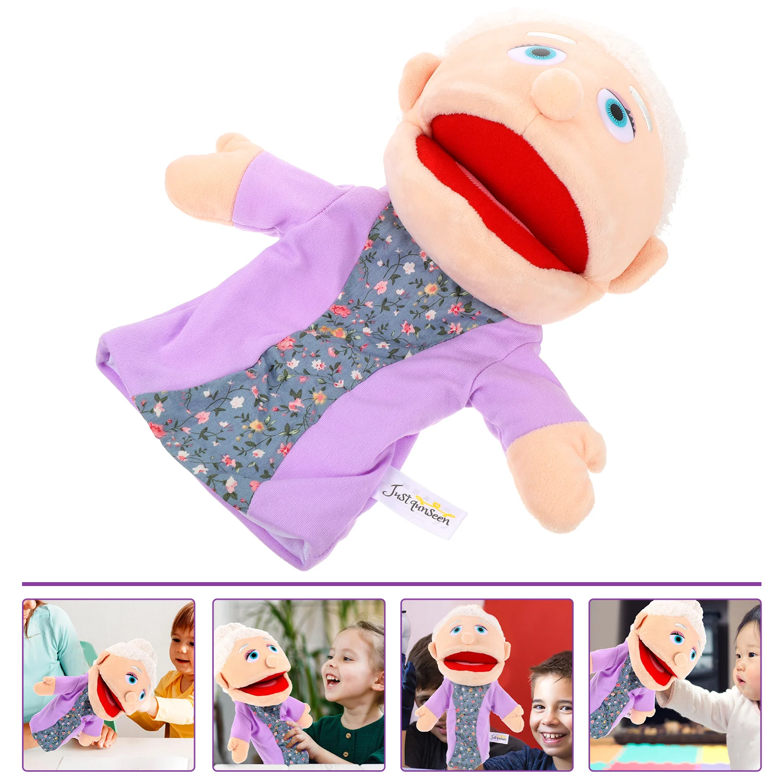 

Character Hand Puppet Bath Toys for Kids Soft Figure Decorative Cotton Story Telling Lifelike Baby Storytime DIY