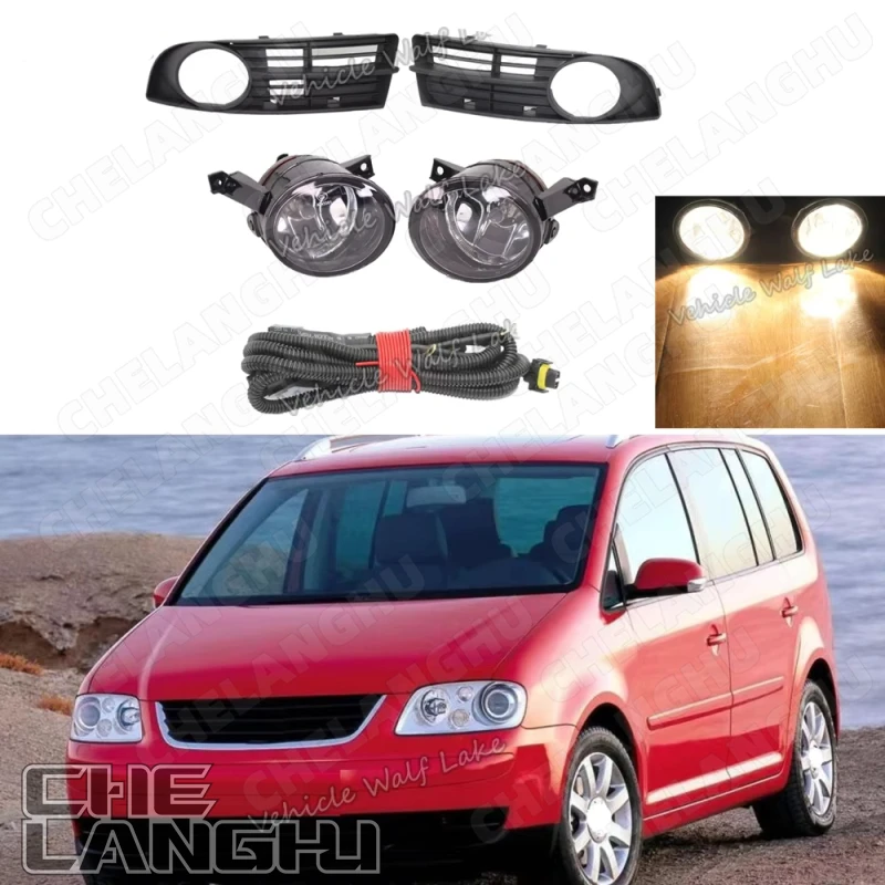 Do VW Touran 2002 2003 2004 2005 2006 Stylizacja samochodu Przedni zderzak Światło przeciwmgielne Wiązka przewodów Światło przeciwmgielne Osłona kratki