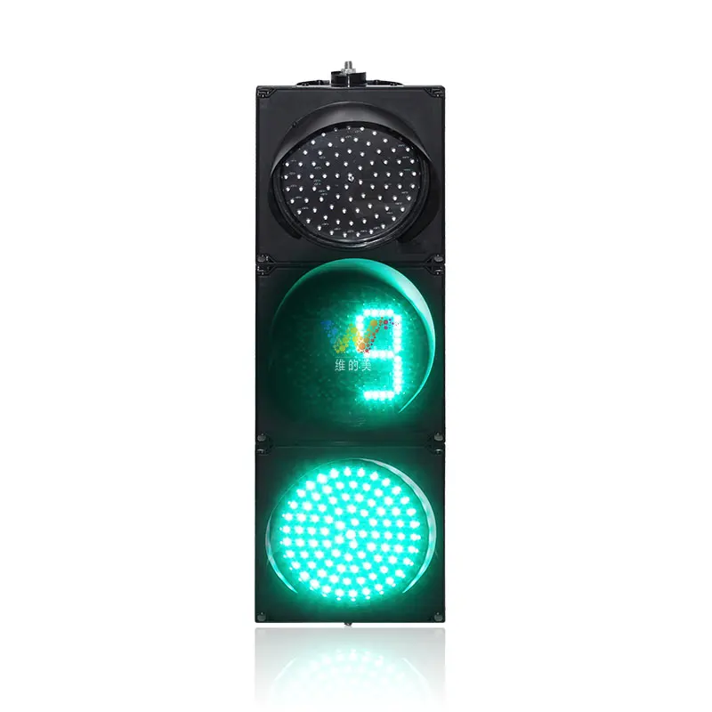 New Plastic 200mm Diameter Red Green Countdown Timer With Yellow Full Ball Traffic light