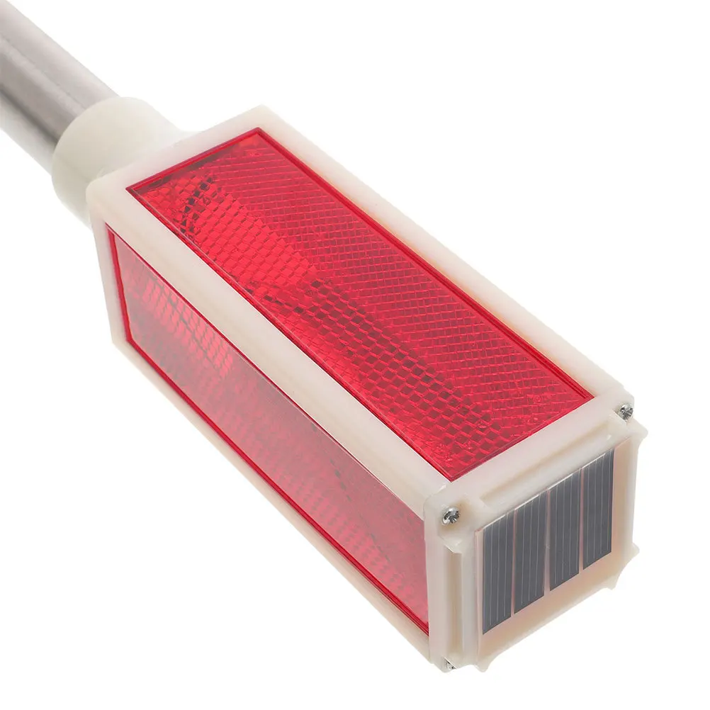 Marqueurs d'allée alimentés, 2 pièces, feux d'avertissement solaires rouges étanches pour allée extérieure, parchemin de route de neige, feu de signalisation solaire