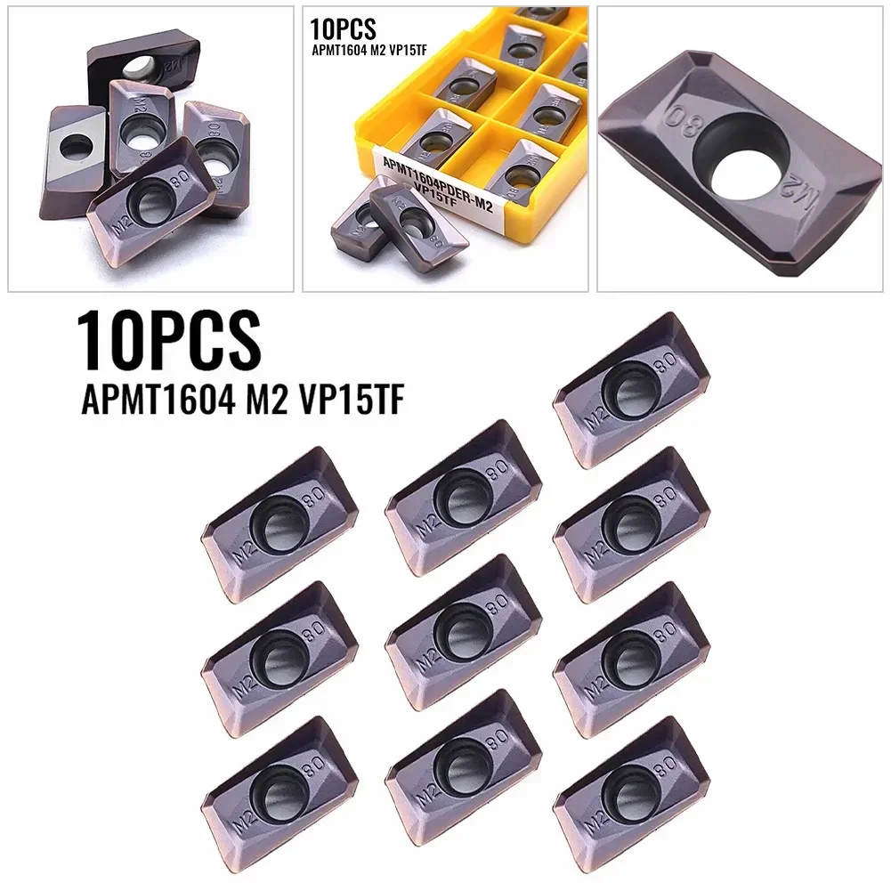 

CNC Blade Carbide Inserts Accessories Set 10 Pcs/set Cutter Replacement VP15TF APMT1604PDER-M2 Indoor High Quality Practical