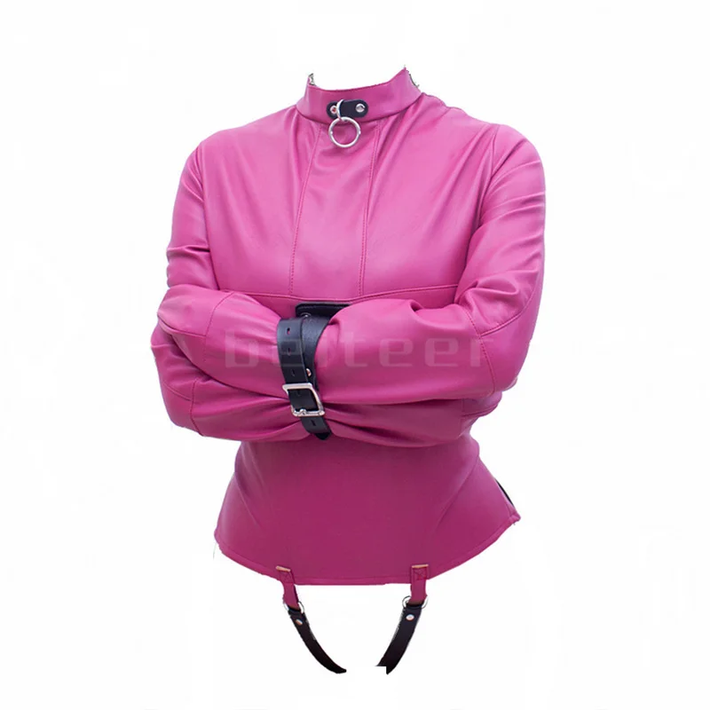 PU Leather Straight Jacket Bondage Women's Sexy Lingerie Open Crotch Club Dressing Body Harness Restraint Armbinder BDSM Adults