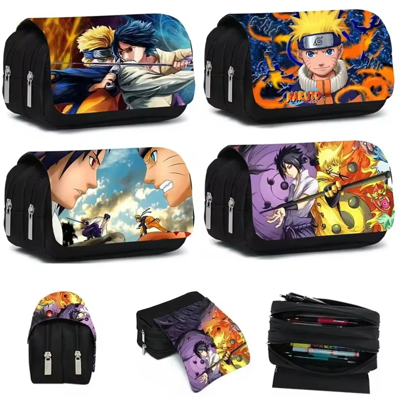 Naruto Stationery Box Primary and Secondary School Students Cartoon Anime Pencil Case Children\'s Toys Gifts