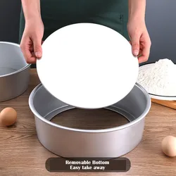2/4/6/8/10 Inch Removable Bottom Aluminum Chiffon Cake Mold Non-stick Food Cake Pan DIY Round Cake Bakeware Kitchen Baking Tools