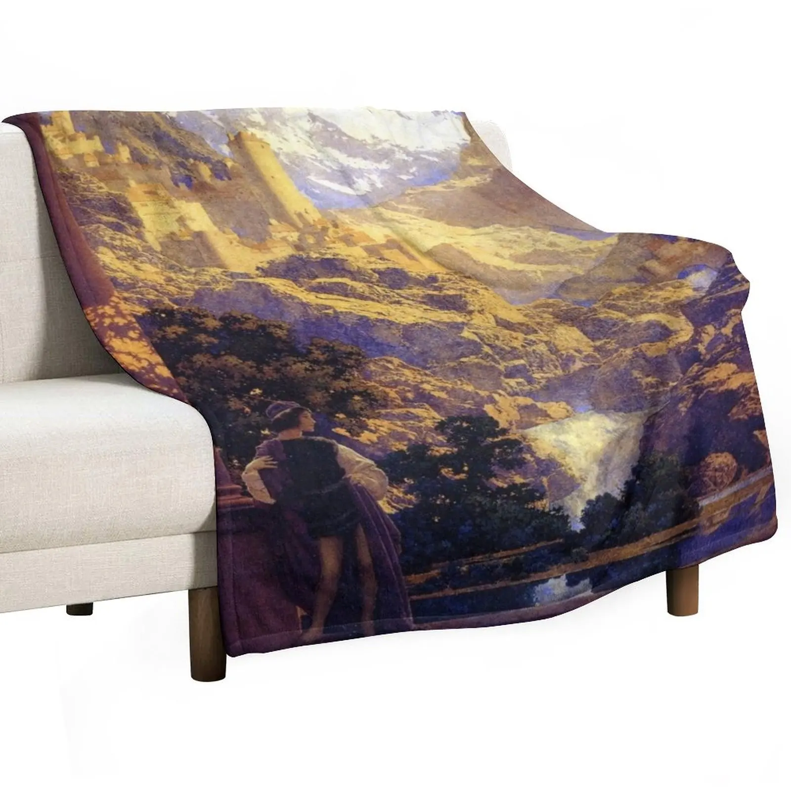

Romance by Maxfield Parrish. Throw Blanket Soft Plaid Thins warm winter Retros Blankets