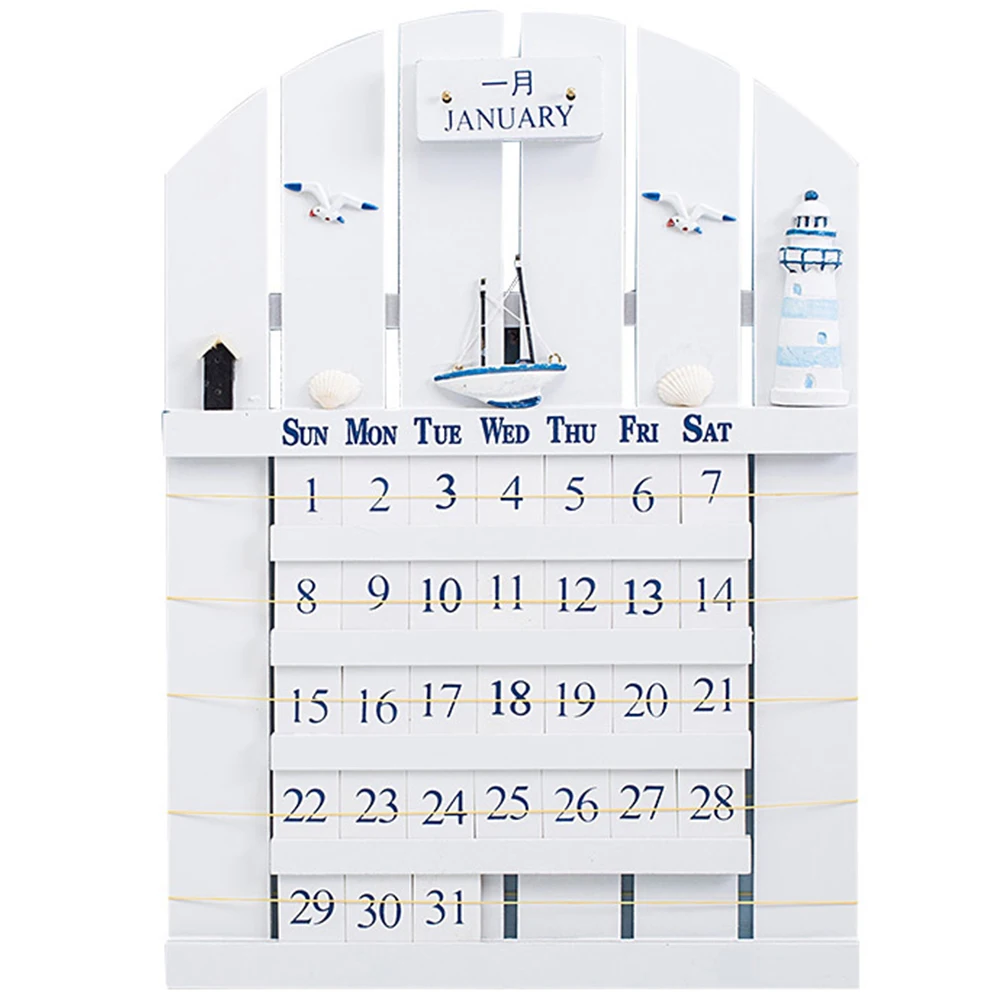 

Wooden Perpetual Calendar Monthly Wall Hanging Calendars The Mediterranean Mounted
