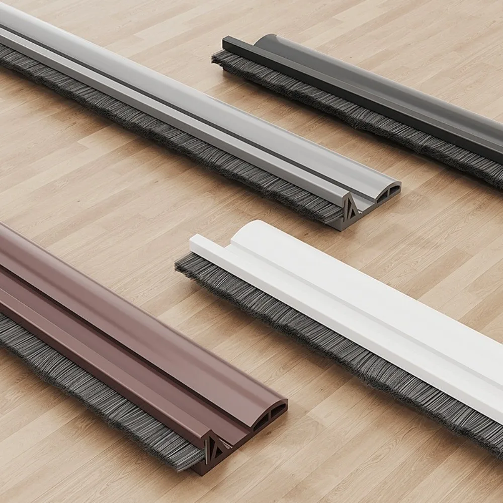 TPE Door Bottom Seal Self Adhesive Windproof Weather Stripping Dustproof Wear Resistant Brush Seal Strip Indoor Bedroom