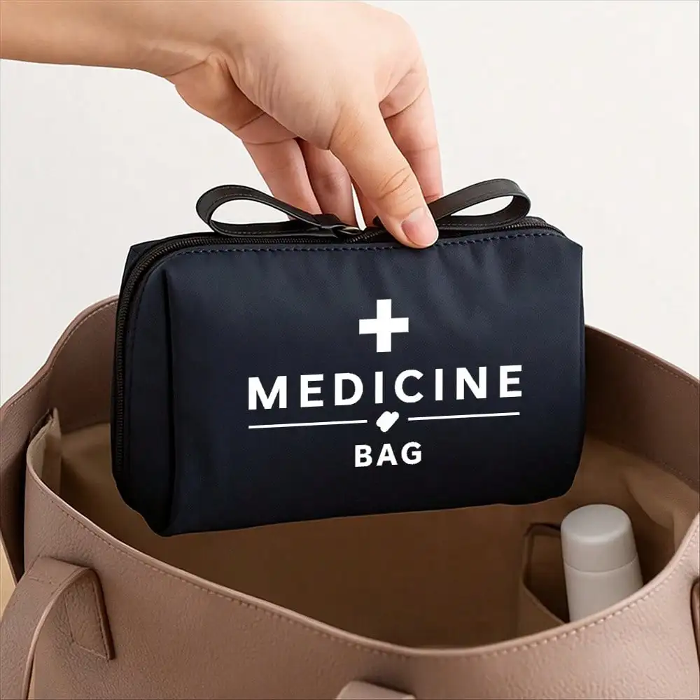Tragbare Erste-Hilfe-Medizinset für Reisen, Outdoor, Camping, Notfall, Medizin, Aufbewahrungstasche, Reise, Mini-EDC-Beutel, Organizer, Pillenetui – Detail 4