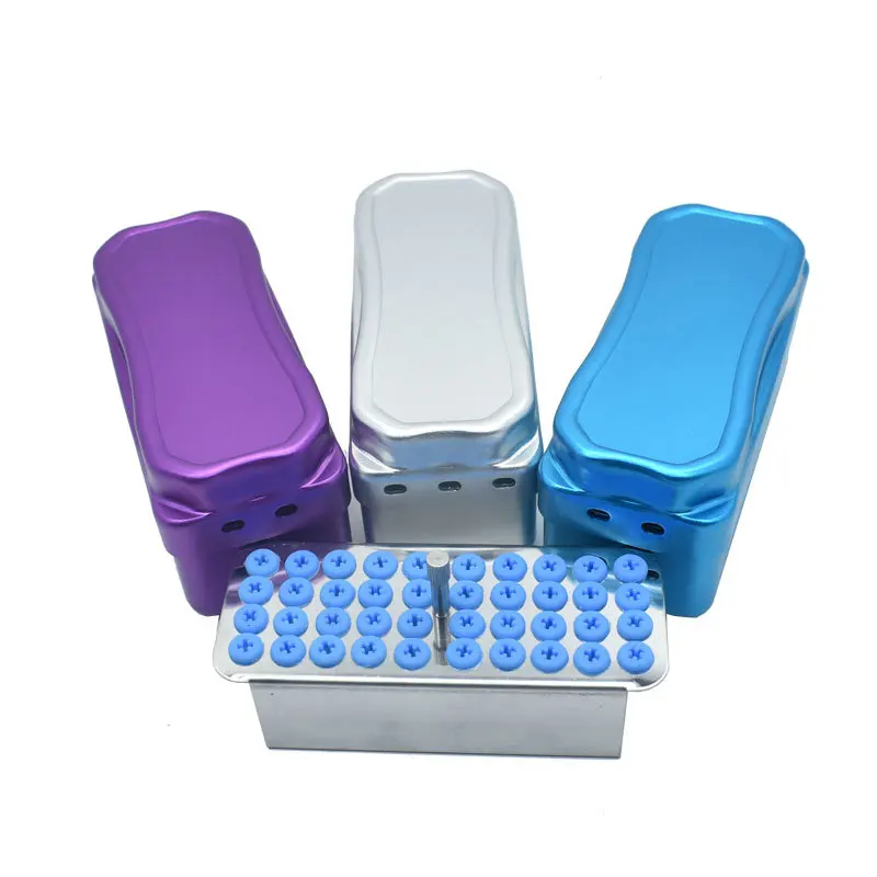 40 Holes Dental Disinfection Endo Files Holder Box Autoclave  Suitable For High And Low Speed Burs Dentist Tool
