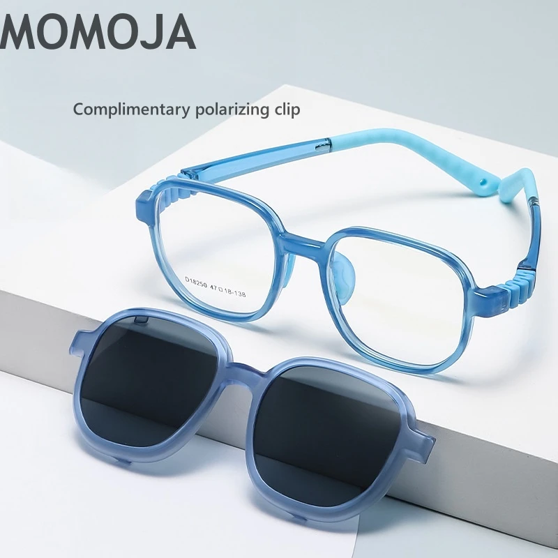 

MOMOJA New Comfortable Silicone Snap on Children's Set Eyeglass Frame Optical Prescription Male and Female Mirror Frame BD18260