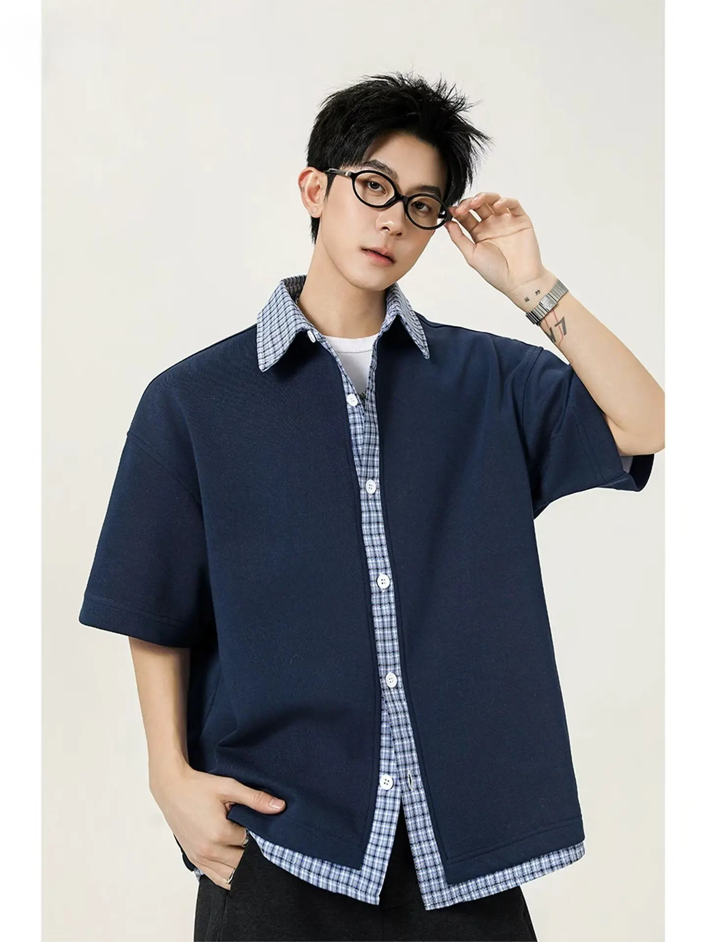 

2026 new summer style short sleeved cardigan versatile loose casual jacket for men and youth