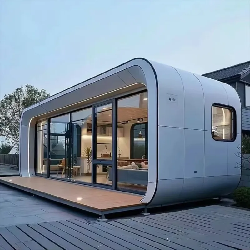 Apple Pod Modular Home Customized Luxury Fully Furnished Capsule Cabin 40ft Fast Assemble Prefab House for Villa Hotel Airbnb