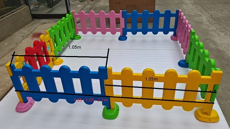 Outdoor plastic white fence backyard soft play macaron color indoor playground children soft play fence door cheap wholesale