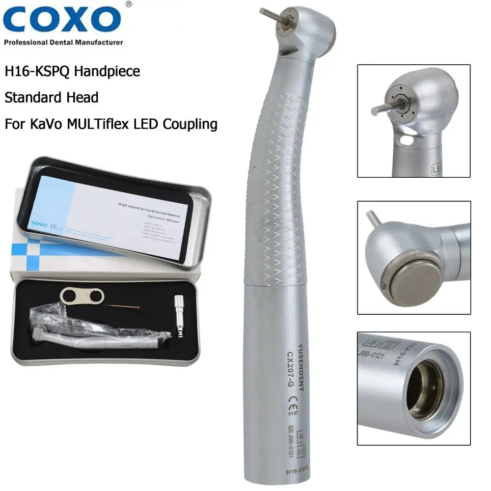 

COXO Dental High Speed Handpiece Fiber Optic for KAVO Multiflex Coupling 6 Holes H16-KSPQ CX207-GK-SPQ