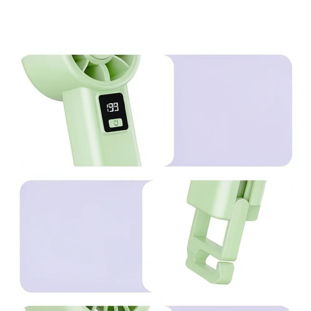 Handheld Mini Cooling Fan Digital Display USB Rechargeable Air Cooler For Outdoor Travel Hiking Backpack Decor