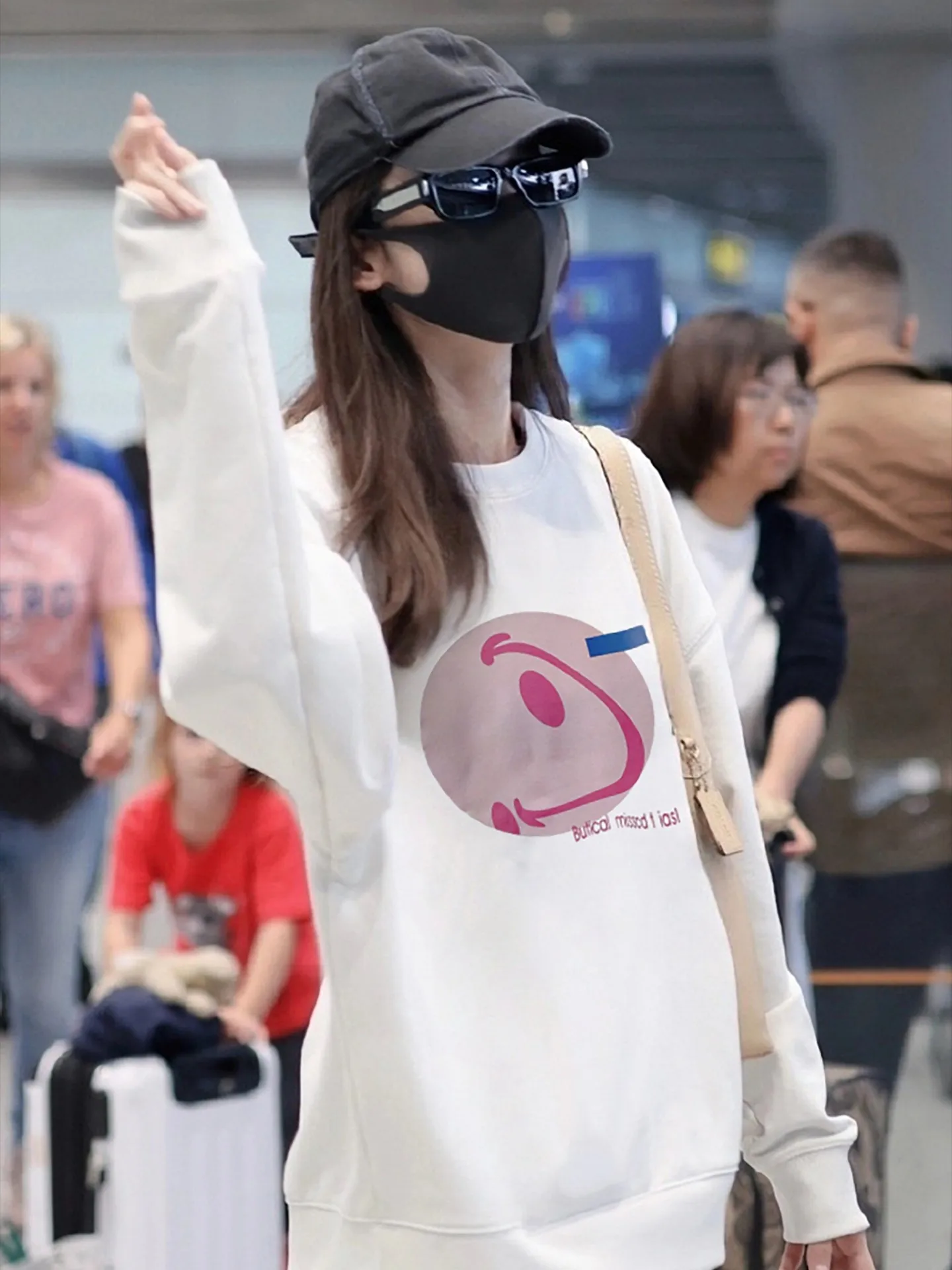 

Fce-Lined Thiened Hoodie Women's Loose Cartoon Print Pullover Cotton Polyester Blend round Ne Long Sve Sw...