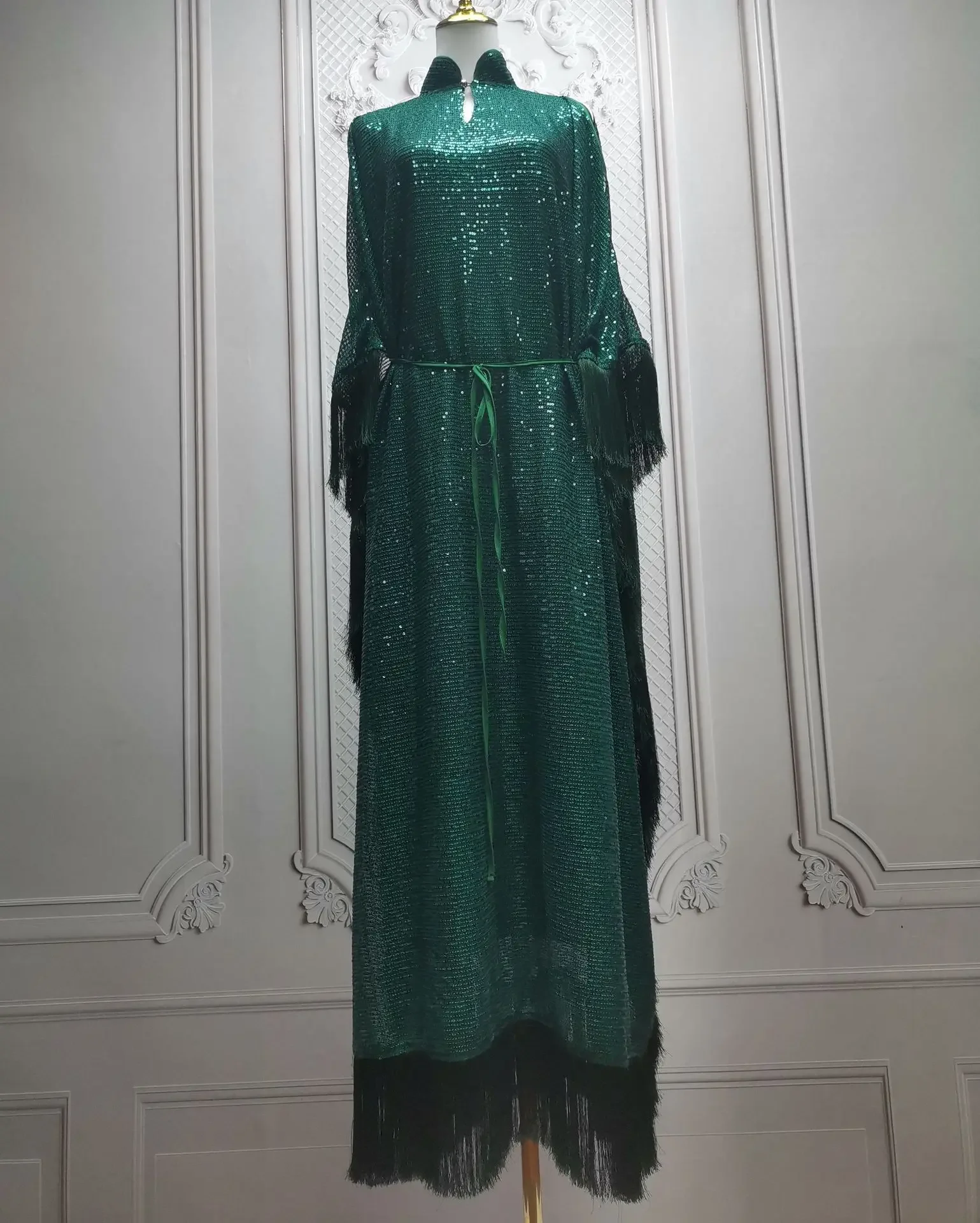Ramadan Eid gland paillettes chauve-souris Abaya dubaï femmes Islam musulman Maxi caftan robes Kebaya Caftan Marocain Robe Femme Musulmane