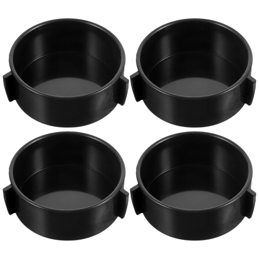 

4 Pcs Lizard Food Bowl Ceramic Reptile Dish Black Supply Decorative Easy Clean Wear Resistant Premium Material Practical Helper