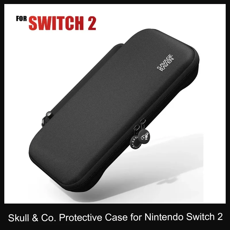 

Skull & Co. Savage Raven EDC Hard Case for Nintendo Switch 2, Portable Shockproof Storage Bag for NS2 Console & Games