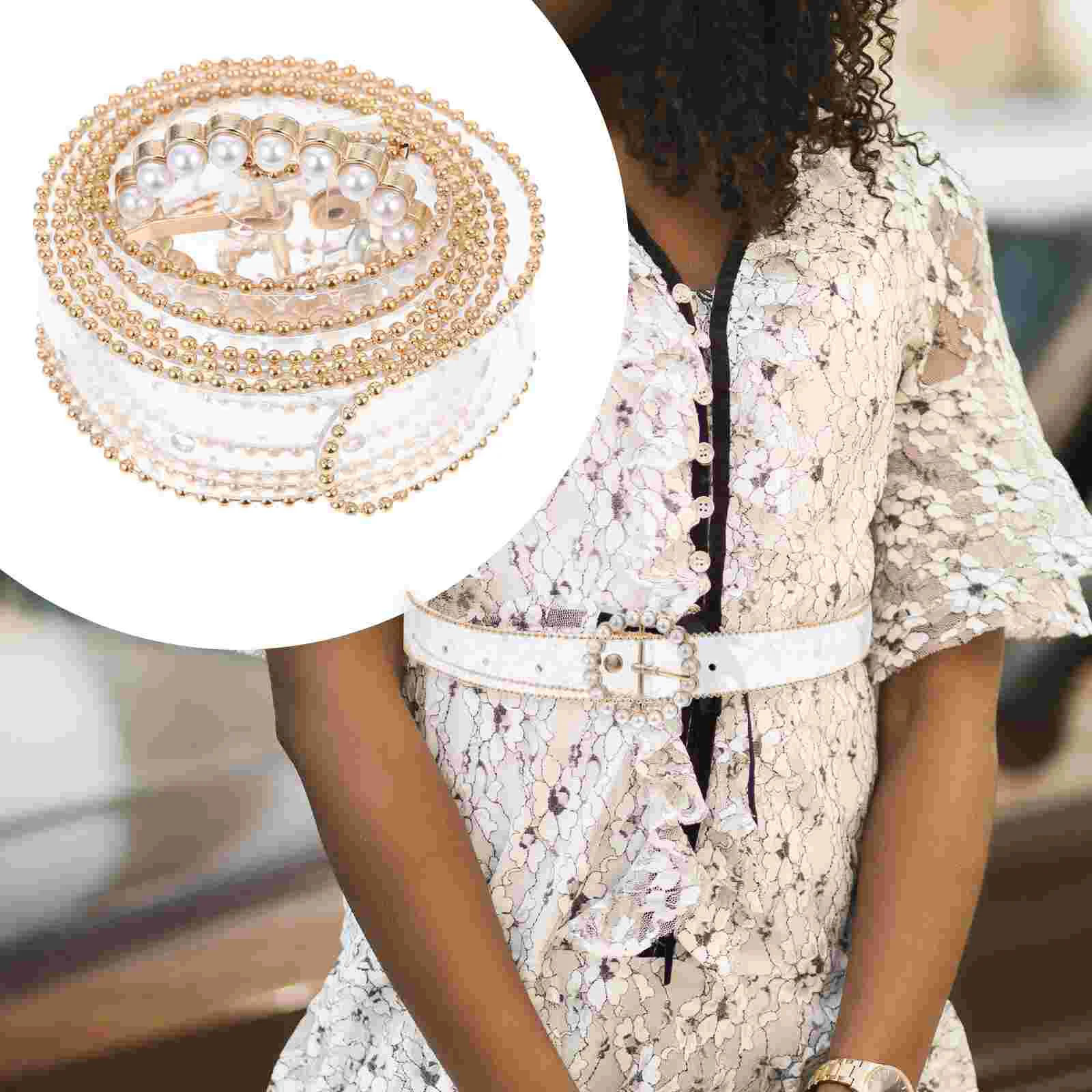 Transparent PVC Zinc Alloy Imitation Women Waist Belt Fashion Accessory Lightweight Elegant Diamond Inlaid Dress