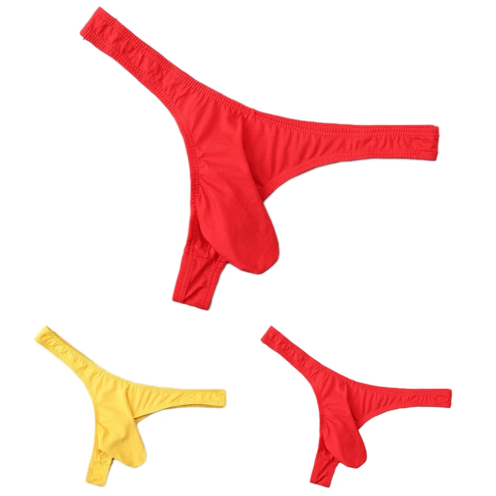 الملابس الداخلية الرجال ملخصات ثونغ فائقة النعومة منخفضة الارتفاع M-2XL T-الظهر الأصفر بيكيني تنفس القطن g-سلسلة جودة عالية