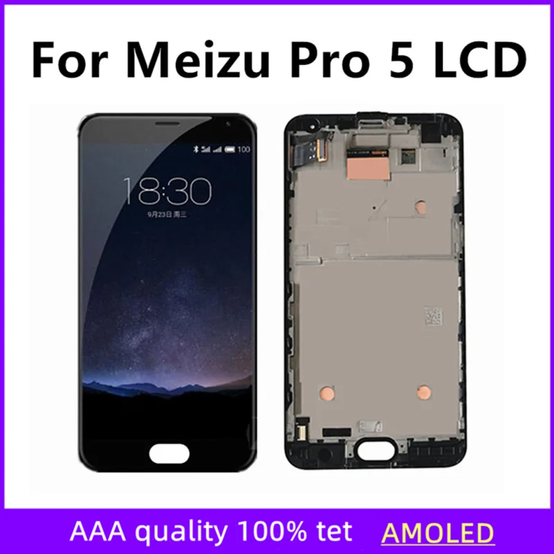 AMOLED LCD 5.7 inch For Meizu Pro 5 LCD Display Touch Panel screen Digitizer Assembly Replacement With Frame For Meizu Pro5 LCD