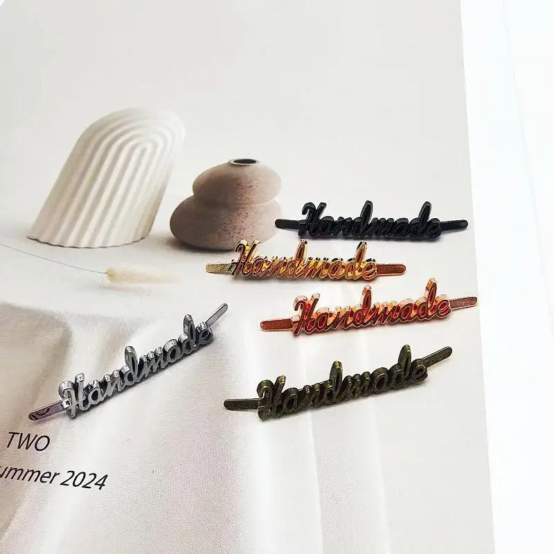 New 10Pcs Handmade Metal Letter Sewing Decor Tags Lightweight DIY Labels for Jeans Bags Shoes Gift Making view 2