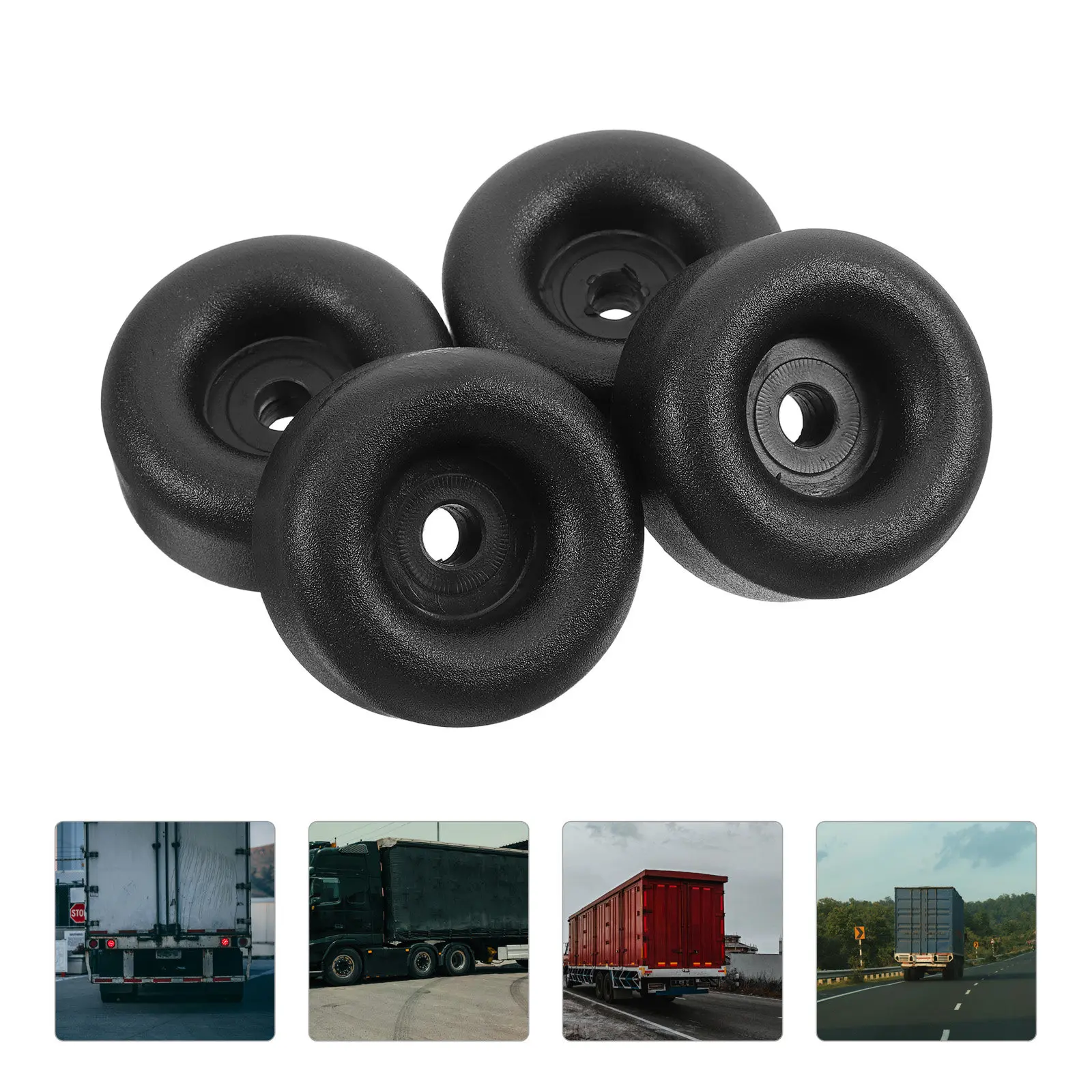 4Pcs Round Rubber Vibration Damping Foot Pads Heavy Duty Truck Trailer Ramp Door Shock Absorbing Rubber Bumpers Buffer Support