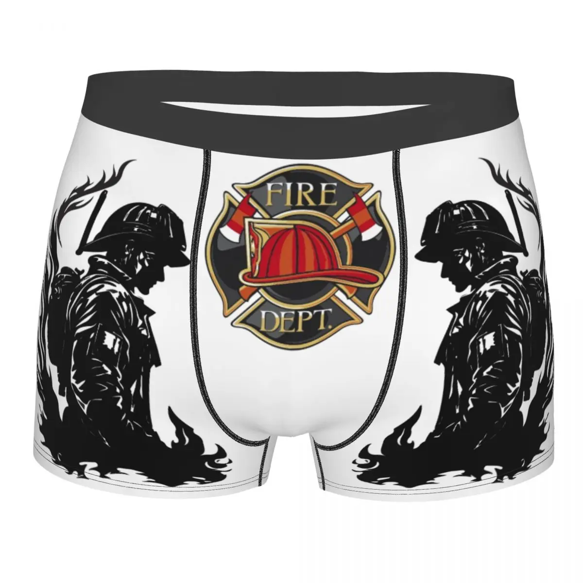 

firefighter Red Fire Department Badge Men's Boxer Briefs Highly Breathable Underwear Top Quality 3D Print Shorts Gift Idea