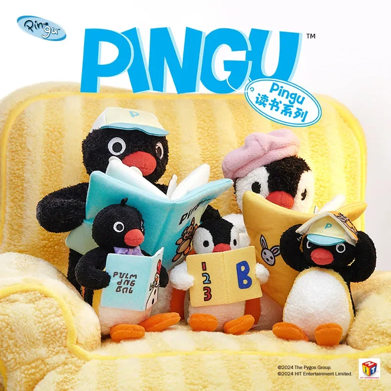 Pingu Pendant Doll Pillow Penguin Reading Series Bag Decoration Soft Plush Penguin Cartoon Peripheral Kawaii Kids Special Gift